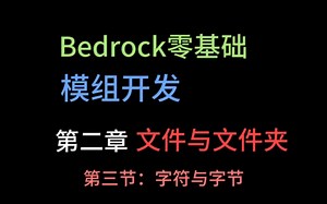 [双语字幕]Bedrock零基础模组开发指南 第二章第三节:字符与字节