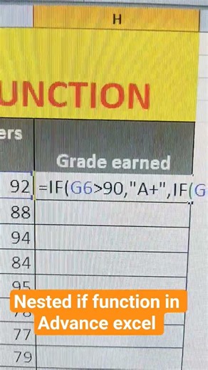 Microsoft Excel nested if function#exceltips #exceltricks #exceltutorial