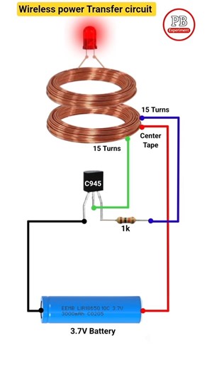Wireless power Transfer circuit l wireless power transmission DIY #shorts #viral #pbexperiment