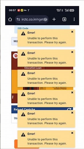 IRCTC Registration Failed? | Fix “Unable to Perform This Transaction” Instantly 🔧💀