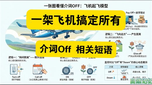 记住这架飞机，秒懂所有介词off的短语
