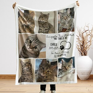 Personalized Pet Memorial Photo Blanket Collage, Personalized Cat Remembrance Gift, Cat Loss Bereavement Gifts, Cat Loss Sympathy Keepsake - Etsy