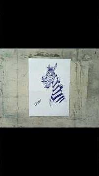 "Zebra Drawing Step by Step with Pen 🦓✨ | #shorts #zebra #animals "