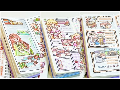 stickers journaling 💕cute kawaii sticker🌈 Immersive ASMR bullet journal | Compilation 74