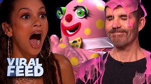 Mr Blobby Slimes Simon Cowell On Britain's Got Talent 2023! | Viral Feed | Viral Feed
