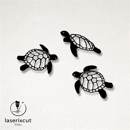 Decorative Turtle Silhouette Laser Cut, Vector Files – SVG, DXF, Ai, Pdf Glowforge, Cricut, CNC, Metal Wall Art, Digital Instant Download - Etsy