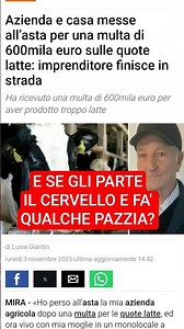 finisce in strada per aver fatto troppo latte