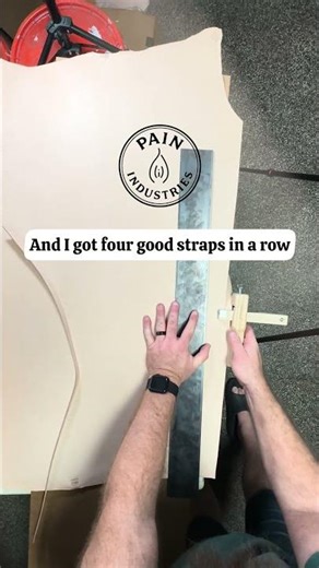 Cutting a leather strap with your help thank you #learning #leatherwork