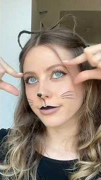 Easy cat makeup for Halloween 🖤🐈‍⬛ #makeup