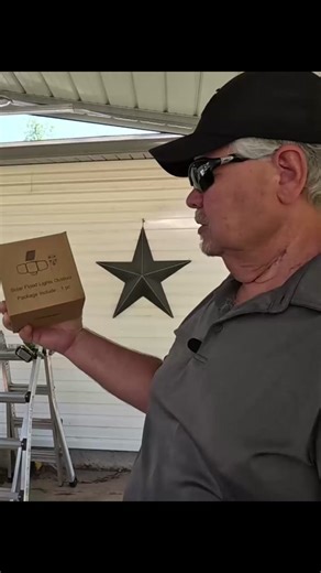 How to install a solar flood light in my garage #diy #handyman #floodlight #solarpower #carsoftiktok #remotecontrol