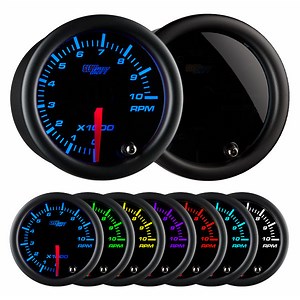 2-1/16" Tinted 7 Color 10,000 RPM Tachometer Gauge Kit