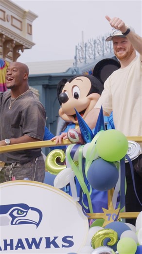Super Bowl Champions Kenneth Walker III and Sam Darnold went to #DisneylandResort! See highlights from The Happiest Place on Earth! #SBLX #Disneyland70 Seattle Seahawks | Disneyland