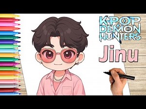 Como Dibujar a JINU de los SAJA BOYS 🧡 | Las GUERRERAS K-POP 🎤 | Dibujos Para NIÑOS