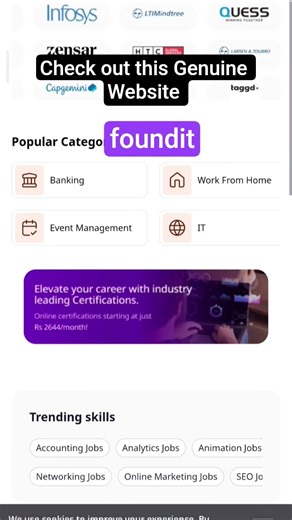 Work From Home Jobs | IT & Non It Jobs | Remote Jobs foundit #shorts #remote #workfromhome #trending