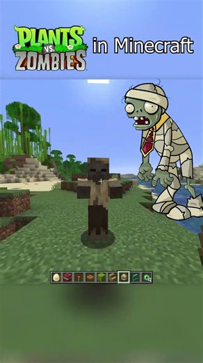 Plants Vs Zombies in Minecraft - Challenge #minecraft #plantsvszombies #shorts