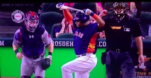 We never get tired of watching a major league baseball player snap a bat over this leg