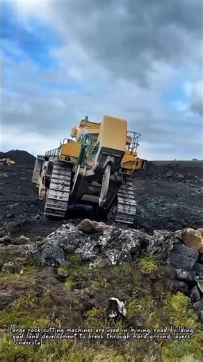 giant rock crusher in action