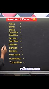 1.5M views · 15K reactions |  Number of Zeros 樂 ? Million , Billion , Trillion , Quadrillion !! #zeros #million #billion #decillion #counting #mathematics #knowledge #study #education #exams #ssccgl #upsc #mathsquiz #facebookreelsvideo #reelsviral #facebookreels #reelsfb #facebookreelsviral #reelsfacebook | Krishna Thakur | Facebook
