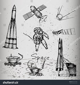Vector Illustration Space Objects Spaceman Lunar Stock Vector (Royalty Free) 638164306 | Shutterstock