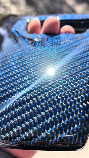 Blue Carbon Fiber Parts in Sunlight | Gloss & Weave Effect #BlueCarbonFiber #CarbonFiberParts