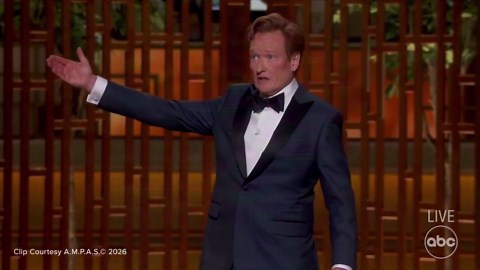 Conan O'Brien swipes at TPUSA halftime show, Kid Rock during Oscars monologue
