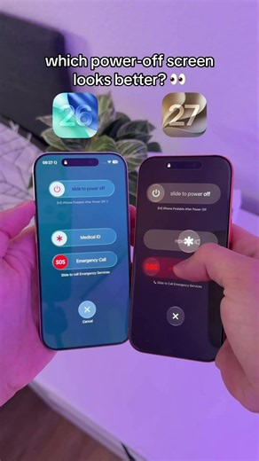 iOS 26 VS iOS 27 - Which power-off screen looks better? 👀 #apple #ios27
