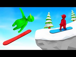 JUMPING OFF The HIGHEST SKI RAMP EVER! (Human Fall Flat)