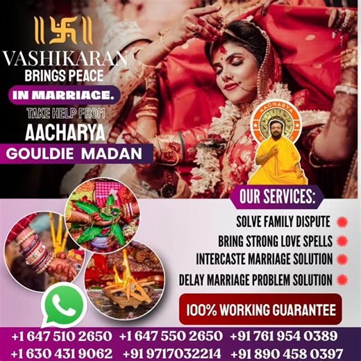 Baglamukhi upasak Gouldie Madan on Instagram: "❤️ Love Problems Ka Complete Solution – Jab Ex, One Sided Love, Shaadi aur Family Sab Ek Saath Ulajh Jaaye 🔱 Ex Love Back • One Sided Love • Husband Wife Fight • Parents Approval Kabhi zindagi mein aisa phase aata hai jab sirf ek problem nahi hoti, balki sab kuch ek saath toot-ta hua lagta hai. 💔 Ex chala gaya / gayi 😔 One sided love ka dard ⚔️ Husband–wife ke roz ke jhagde 👨‍👩‍👧 Parents ka strict “NO” 👉 Aise time par insan confuse nahi, emot
