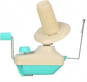 GEIWOGUO Yarn Winder Fiber Yarn String Ball Winder Holder Hand Operated (Cyan)