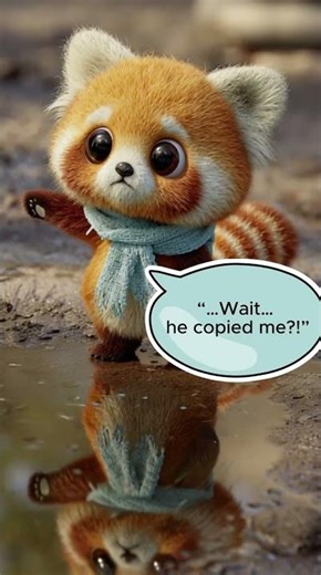 Poko Meets His Reflection 🐼✨ | A Gentle Moment of Discovery | #animation #shorts