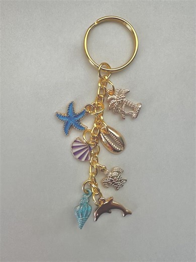 Handmade Gold Ocean Keychain - Etsy