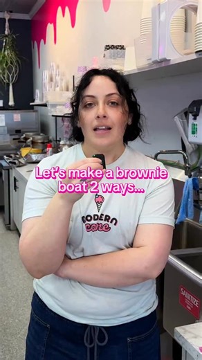 6K views · 369 reactions | It’s okay if you can’t choose… but our brownie boats **stunning** no matter how you scoop it, what’s your preference??  @moderncone | Modern Cone | Facebook