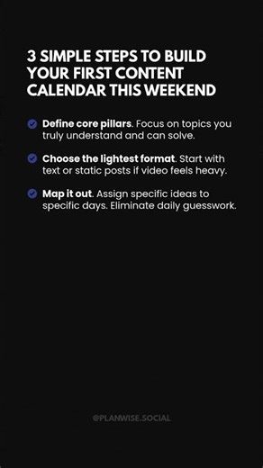 3 simple steps to build your first content calendar this weekend.