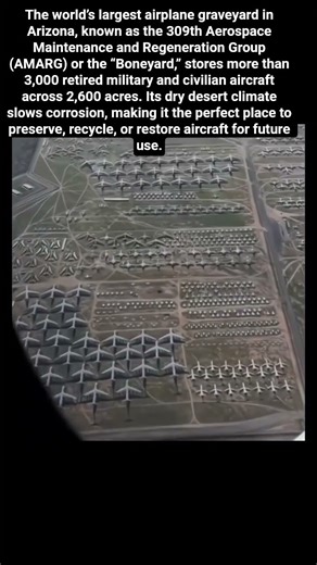 Inside the World’s Largest Airplane Graveyard in Arizona. #youtubeshorts #facts #arizona #plane