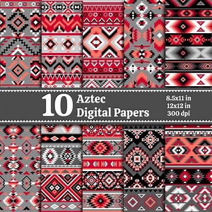 Aztec Digital Paper, Native American Inspired Geometric Patterns, Aztec Digital Print, Tribal Digital Paper, Boho Desert Wallpaper Norwest - Etsy