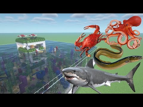 How To Make an Eel, Octopus, Shark, and Crab Farm in Minecraft PE