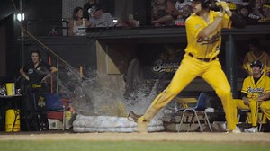Splish Splash, Dylan Cunningham was taking a bath💦 Nothing like a midgame belly flop to keep the vibes up. | The Savannah Bananas