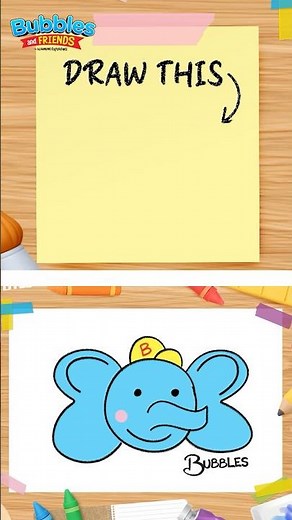 ✏️🐘 How to draw an elephant | Step by step Bubbles the Elephant tutorial