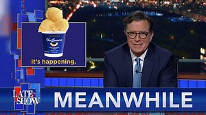Meanwhile… Ice cream titan Stephen Colbert weighs in on the unusual new flavor collaboration between Kraft and Van Leeuwen. | The Late Show with Stephen Colbert