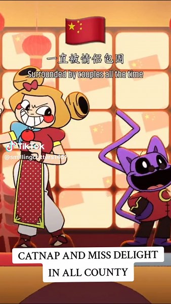 catnap x miss delight in all country #popyplaytime #smilingcritters #catnap #animation #cat #viral #usa🇺🇸 #foryou