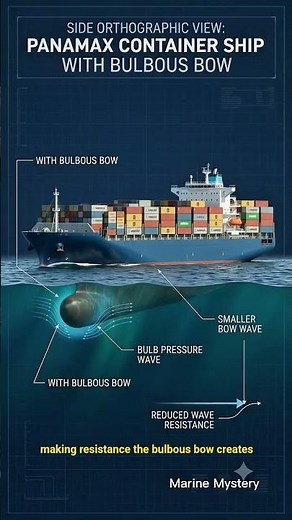 Why Do Ships Have a Bulbous Bow? 🚢 It Saves Fuel! #ship #fuel