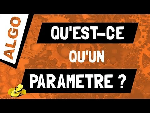 Qu'est ce qu'un paramètre dans un algorithme ?