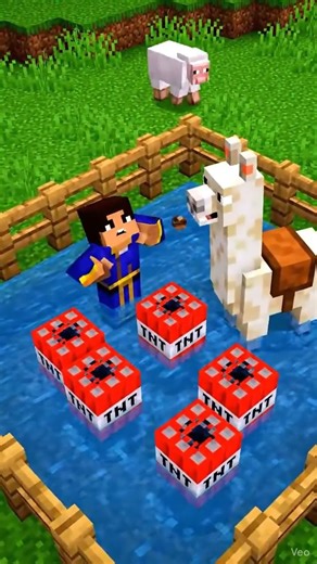 Trapped with TNT! Minecraft Llama Rescue Gone Wrong 😱💥”