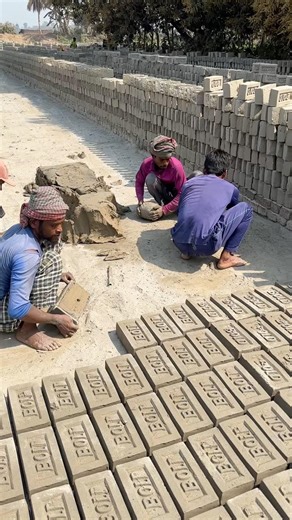 From Raw Clay to Red Bricks – Watch the Amazing Brick-Making Process! #brickmaker #foryouシ