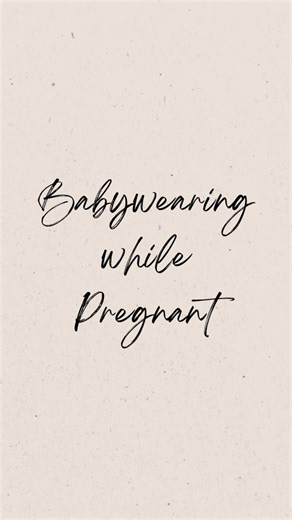 Let's talk about babywearing in the first trimester. Can you wear your other baby or toddler? Well- here are a few things to consider. 💜 When you're pregnant, you'll likely find that you have a lot more discomfort with pressure on your belly. Everyone is different, but the majority will. This can be something as slight as the pressure from your clothing to something more significant like the weight of your child. 💜 You'll start releasing relaxin, a hormone that helps to prepare the ligaments f