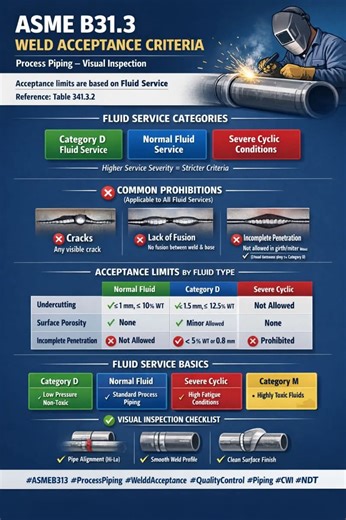 16K views · 71 reactions | ASME B31.3 – Weld Acceptance Criteria...