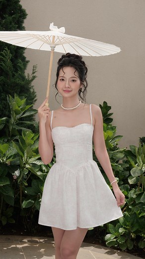 Online Fashion Store on Instagram: "Romantic elegance in every detail. 🤍 Our lace-detailed mini with its dainty straps and flowy skirt is made for sunlit strolls and garden moments. Effortlessly feminine, timelessly chic.✨ Join Cherie on 22 Aug to get first dibs! 🫧"