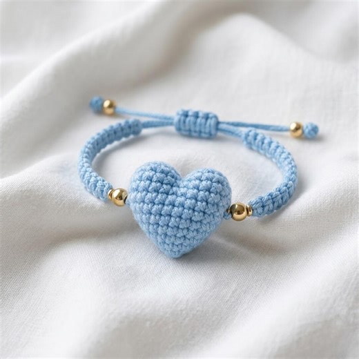 Crochet Bracelet Pattern PDF, Heart Bracelet Crochet Pattern, Adjustable Friendship Bracelet DIY, Beginner Crochet Jewelry Tutorial - Etsy