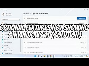 Optional Features Not Showing or Missing on Windows 11