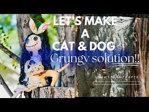 Primitive animal series pt.4 How to hand stitch a Cat & Dog #diy #primitive